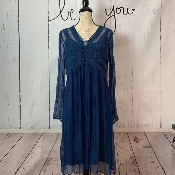 Sundance Dresses & Skirts - Sundance Romantic Lace Dress Blue 8
